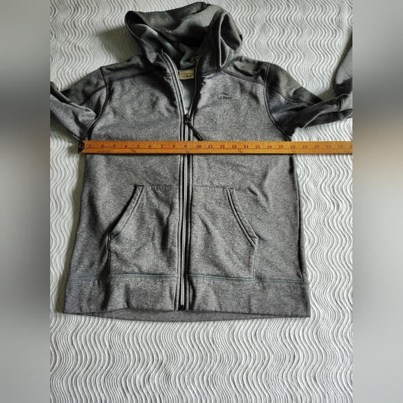 LL Bean Kids' Full-Zip Hoodie Sweatshirt Size Large L 14-16 Gray Fleece Interior - Picture 14 of 17